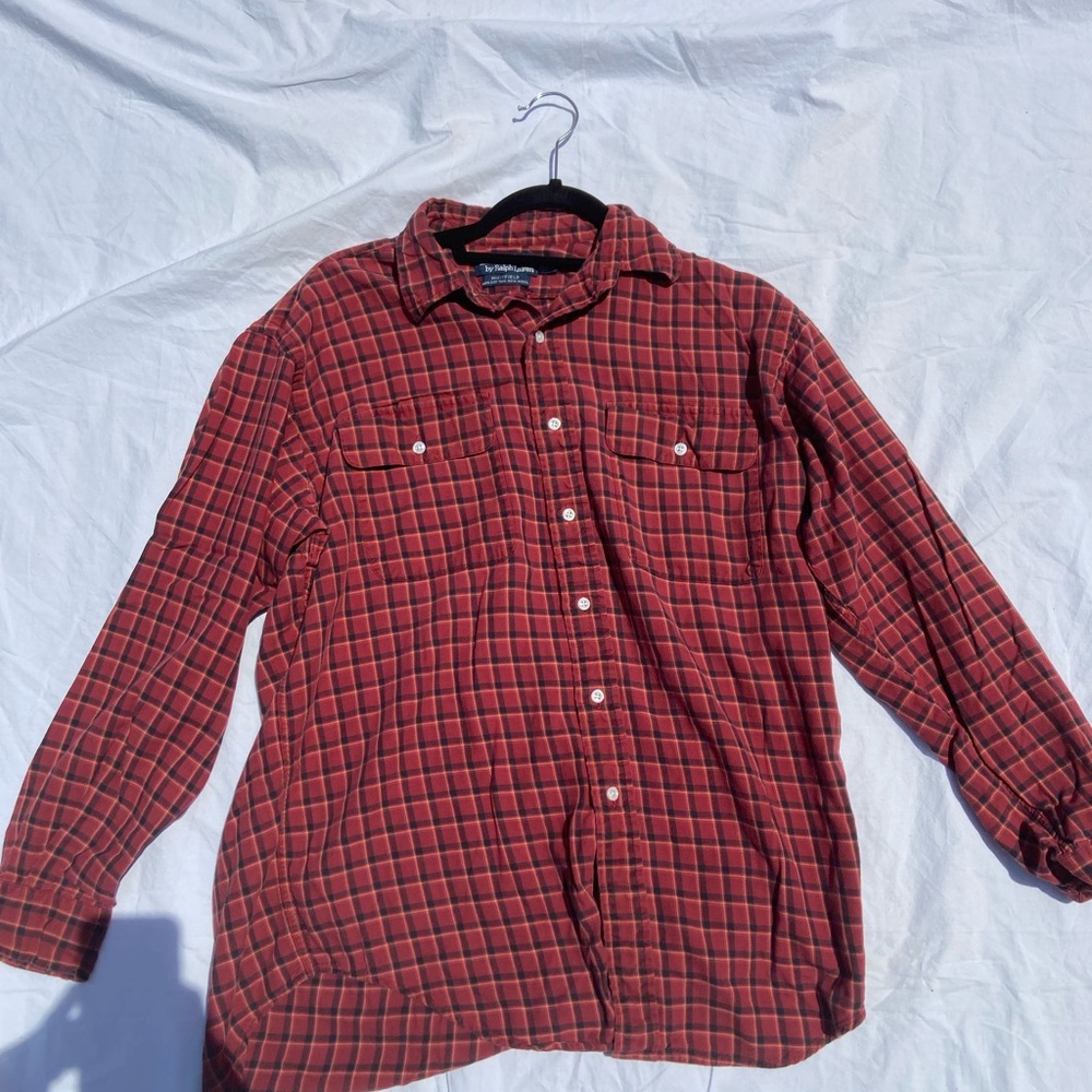 Vintage Polo Ralph Lauren Plaid Shirt, Wool and Cotton, Medium